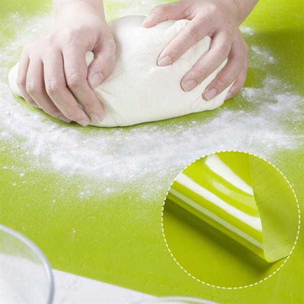BUFFER® 40*50 cm Silikon Ölçekli Kullanımı Kolay Hamur Açma Matı Ekmek Mantı Makarna Hamuru Yoğurma  Matı