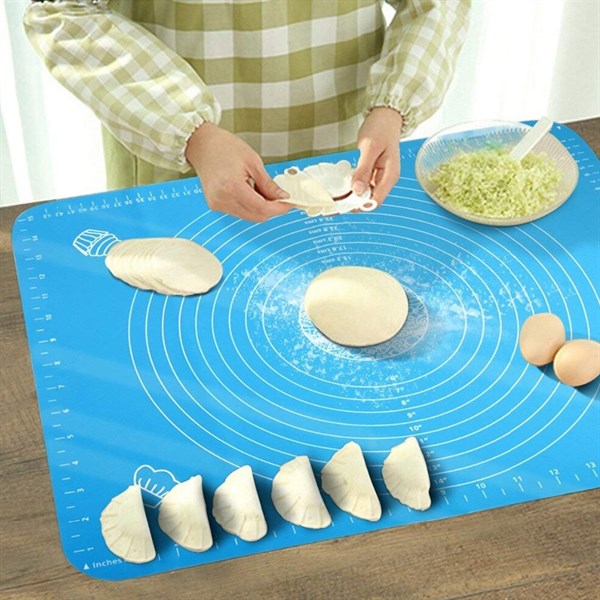 BUFFER® 45*65  cm Silikon Ölçekli Kullanımı Kolay Hamur Açma Matı Ekmek Mantı Makarna Hamuru Yoğurma  Matı