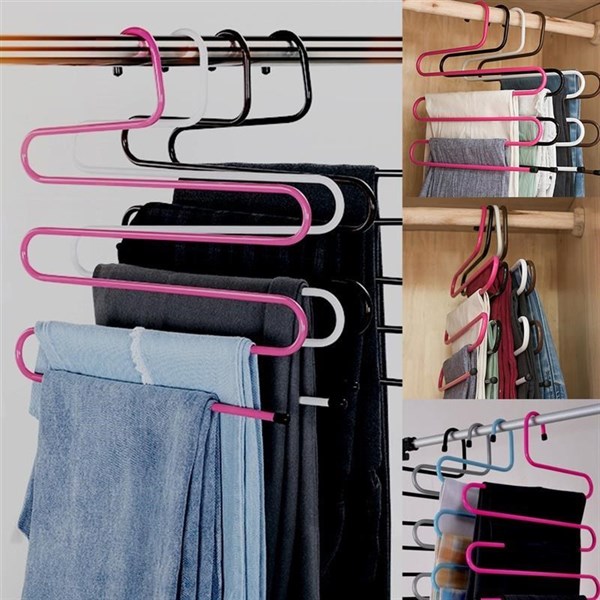 BUFFER® 5 Katlı Metal Dolap İçi Düzenleyici Pantalon ve Eşarp Askısı