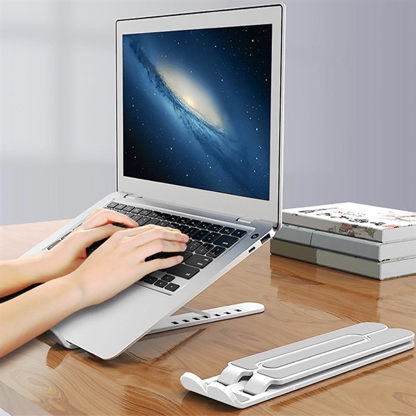 BUFFER® Ayarlanabilir Plastik Dizüstü Destek Tabanı Katlanabilir Taşınabilir Laptop Sehpası Yükseltici