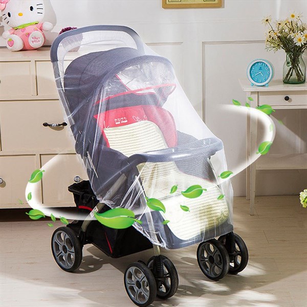 BUFFER® Bebek Arabası Puset Sinek Koruyucu Sineklik Örtü Aparat Beyaz