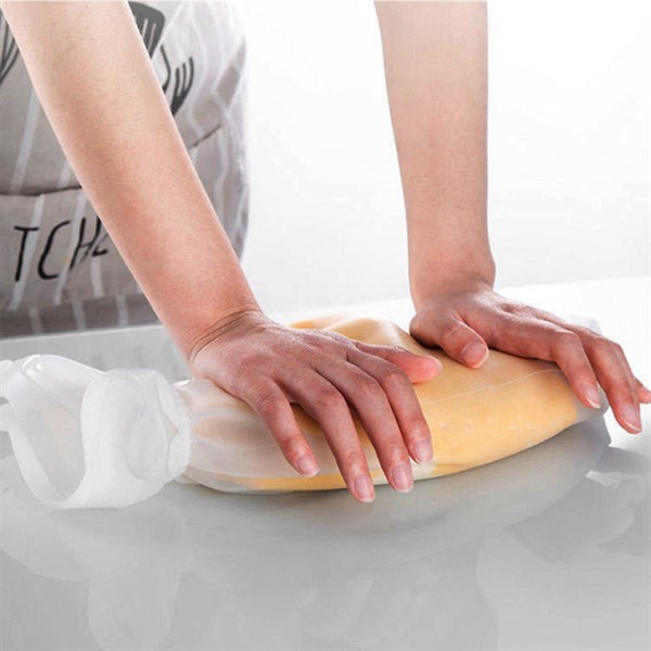 BUFFER® Büyük  Hamur Torbası  Silikon Şeffaf Hamur Yoğurma Torbası Ekmek Makarna Mantı  Hamuru Kolay Yoğurma