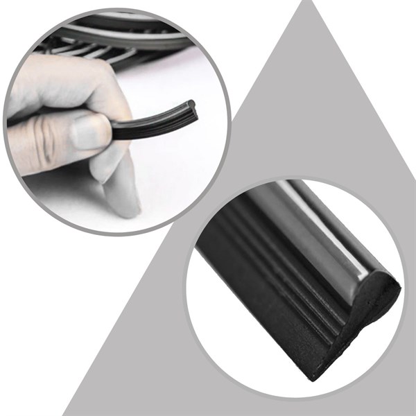 BUFFER® Gümüş Araba Oto Trim Dekorasyon Şeridi Kauçuk Elastik Kolay Kurulum 5 metre Şerit Bant