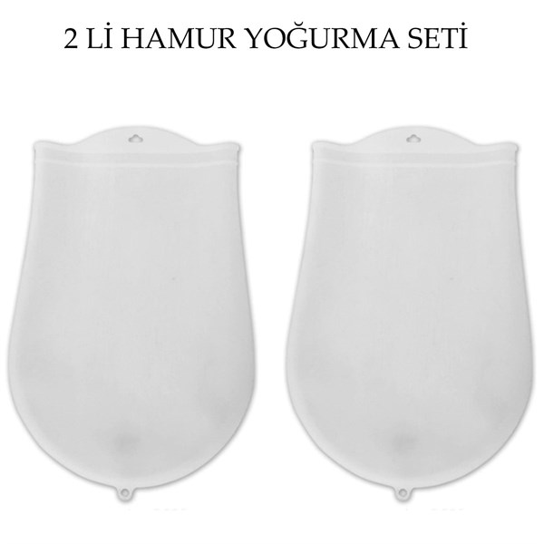 BUFFER® Hamur Torbası 2 li Set Orta ve Büyük Hamur Silikon Şeffaf Yoğurma Torbası Ekmek Makarna Mantı  Yoğur