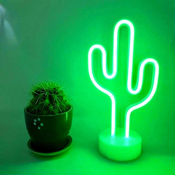 BUFFER® Kaktüs Dekoratif Neon Led Masa Ve Duvar Lambası Gece Lambası