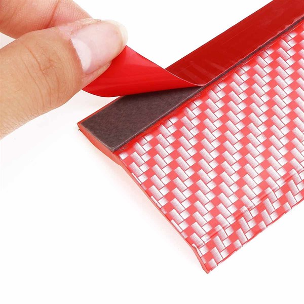 BUFFER® Kırmızı Renkli 2,5 Metre Araba Oto Ön Tampon Koruyucu Kauçuk Pratik Tampon Şerit Bant Döşeme Kiti