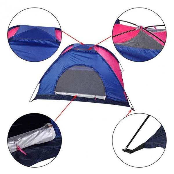 BUFFER® Kolay Kurulumlu Pratik Kamp Çadırı 4 Kişilik (200x200x135)
