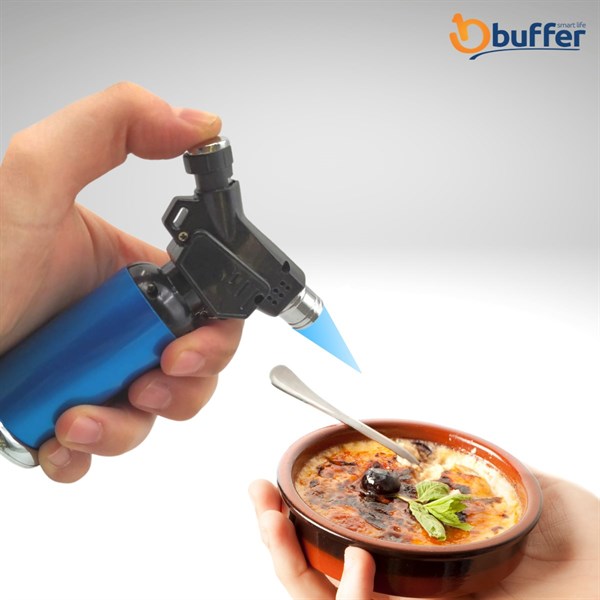 BUFFER® Metal Boş Gaz Hazneli Doldurulabilir Taşınabilir Küçük Torch Alevli Çakmak Pürmüz
