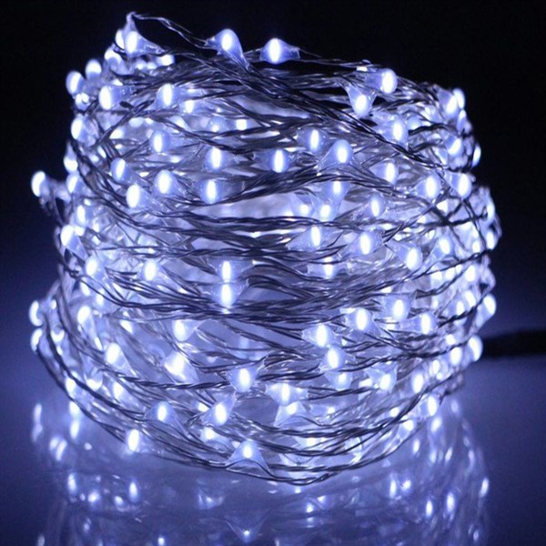 BUFFER® Pilli Dekoratif Peri Led Işık 10 Metre Beyaz Parti Aydınlatma