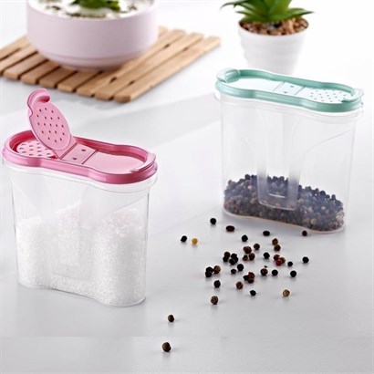 BUFFER® Plastik Kapaklı Majör Baharatlık Baharat Saklama Kutusu Kabı