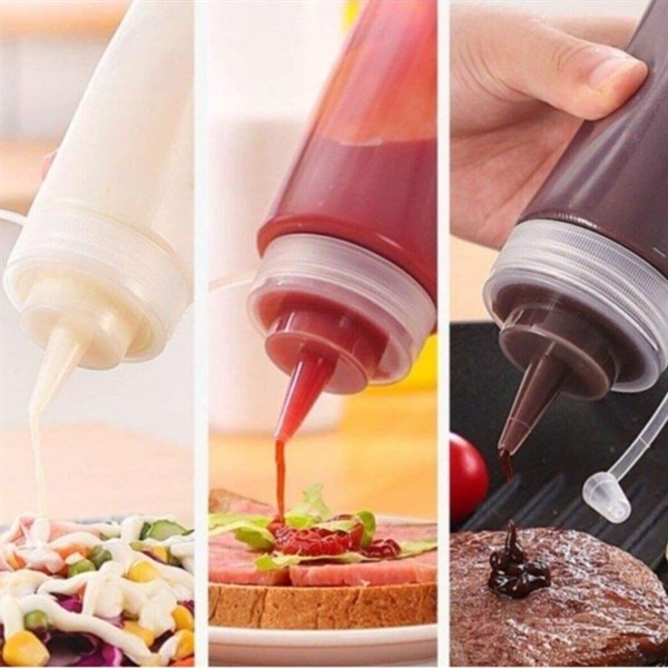 BUFFER® Şeffaf Kapaklı Sızdırmaz Yağlık Sosluk Şişesi Plastik Yağdanlık 400 ml. AP-9028