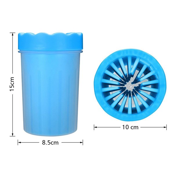 BUFFER® Silikon Jel Fırçalı Kedi Köpek Pati Ayak Yıkama Temizleme Kovası (Küçük)