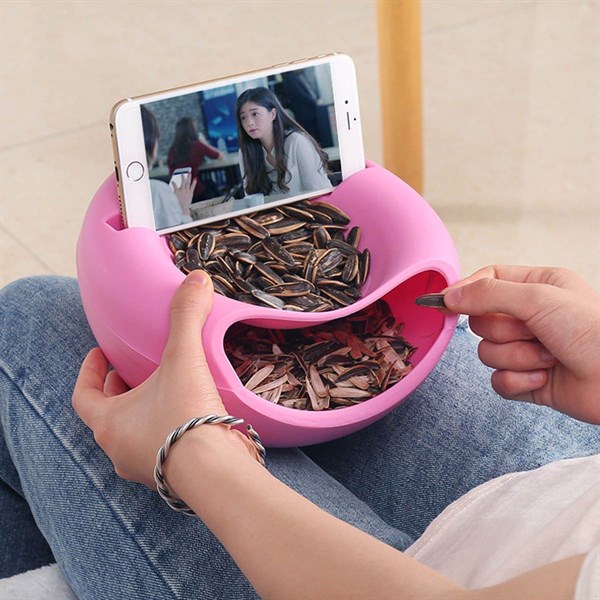 BUFFER® Telefon Standlı Kuruyemiş Çerez Kasesi Tabağı Pratik Çerezlik